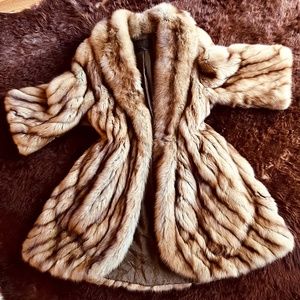 Christie Brothers Real brown multi Mink Fur ONE size coat new without tags